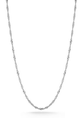 Sphera Milano Italian Sterling Silver Singapore Chain Necklace, 18 in