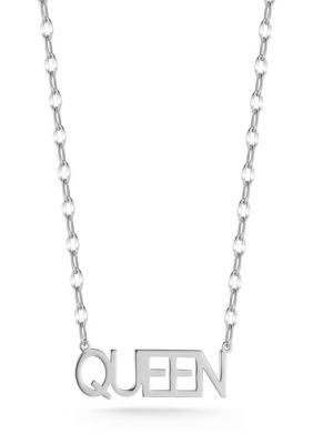 Sphera Milano Sterling Silver "Queen" Pendant Necklace with Mirror Chain