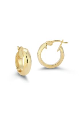 Sphera Milano Sterling Silver Small Twist Hoop Earrings, Gold