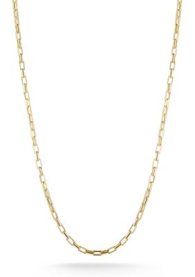 Sphera Milano Italian Sterling Silver Long Box Chain Necklace