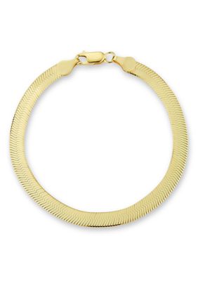 Sphera Milano Italian Sterling Silver Herringbone Anklet