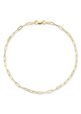 Sphera Milano Italian Sterling Silver Thin Paperclip Chain Bracelet