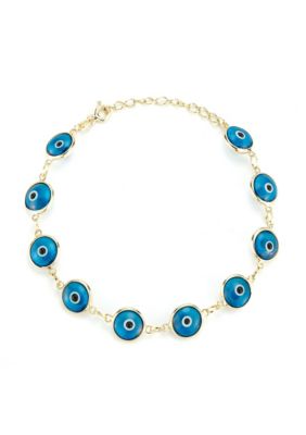 Sphera Milano 14K Gold Over Sterling Silver Evil Eye Station Bracelet