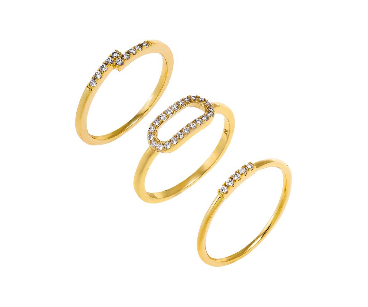 Pave Accented Rings Combo Set