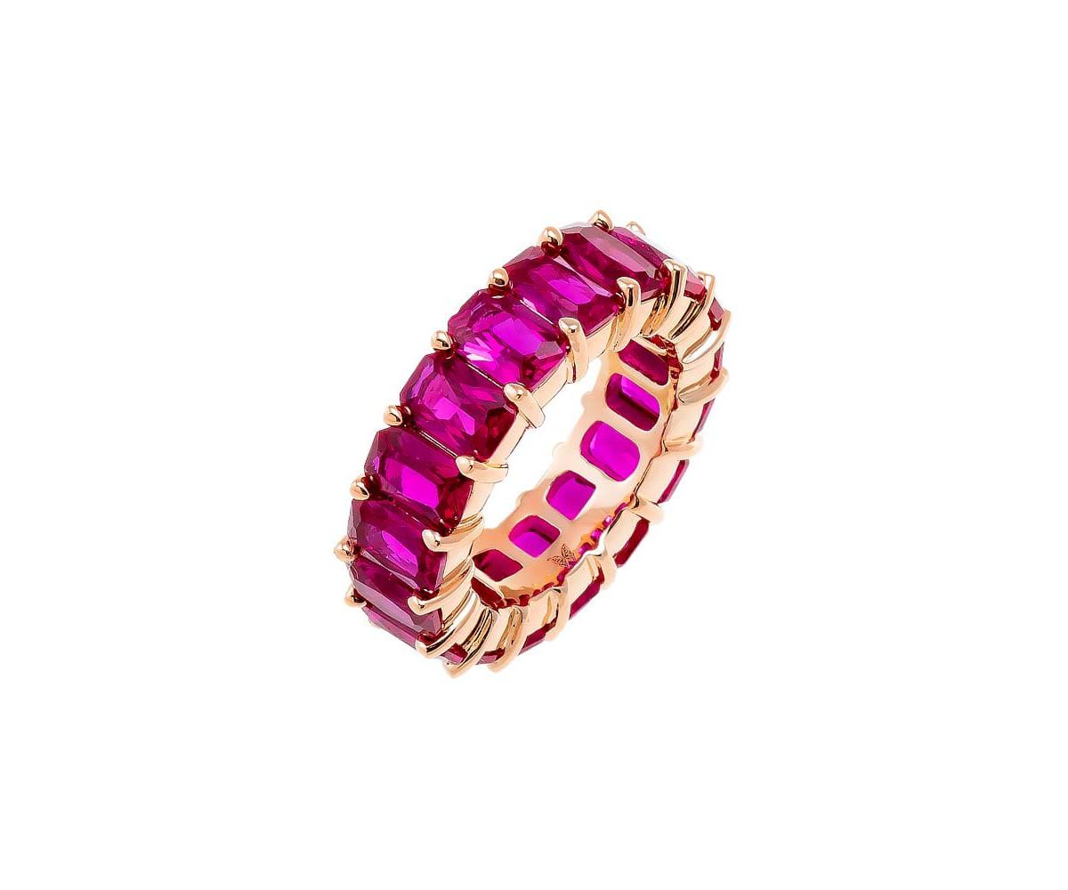 Colored CZ Baguette Eternity Band