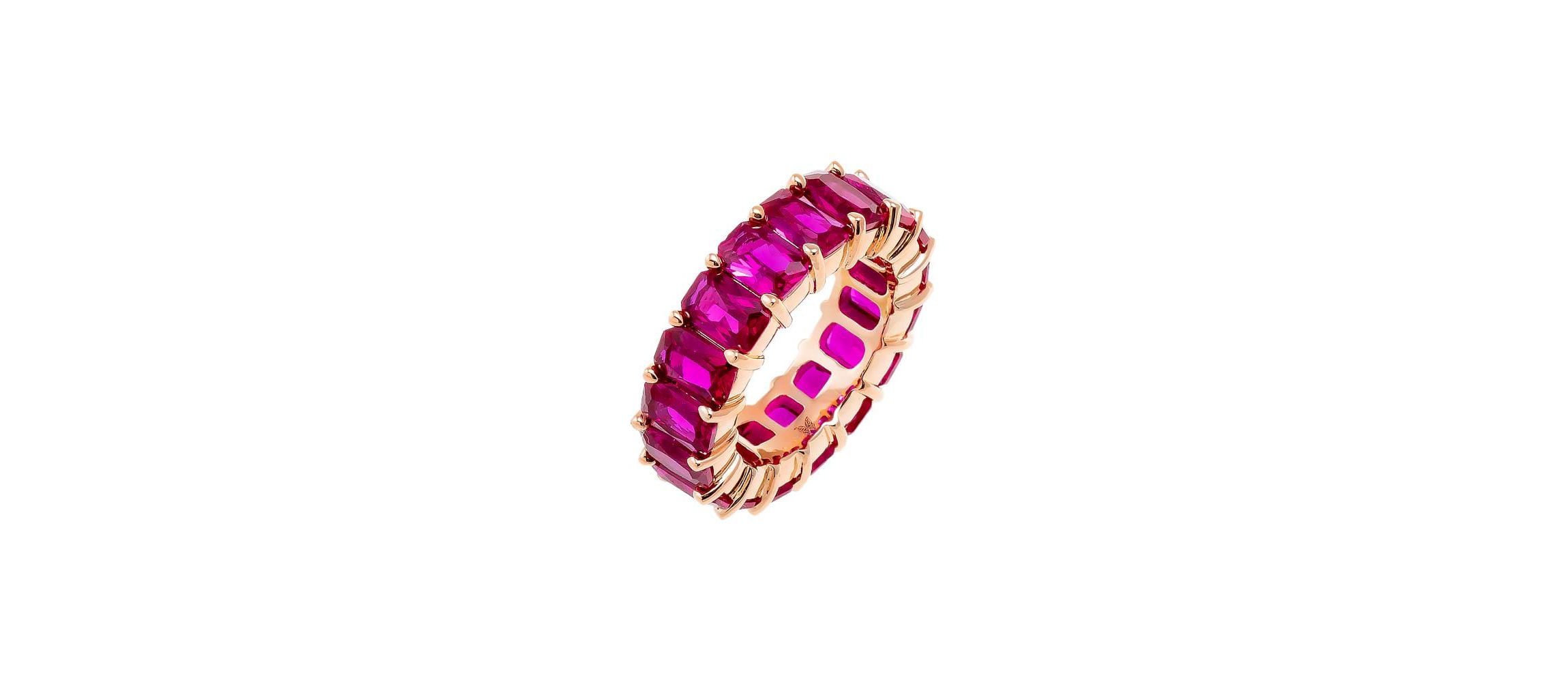 Colored CZ Baguette Eternity Band
