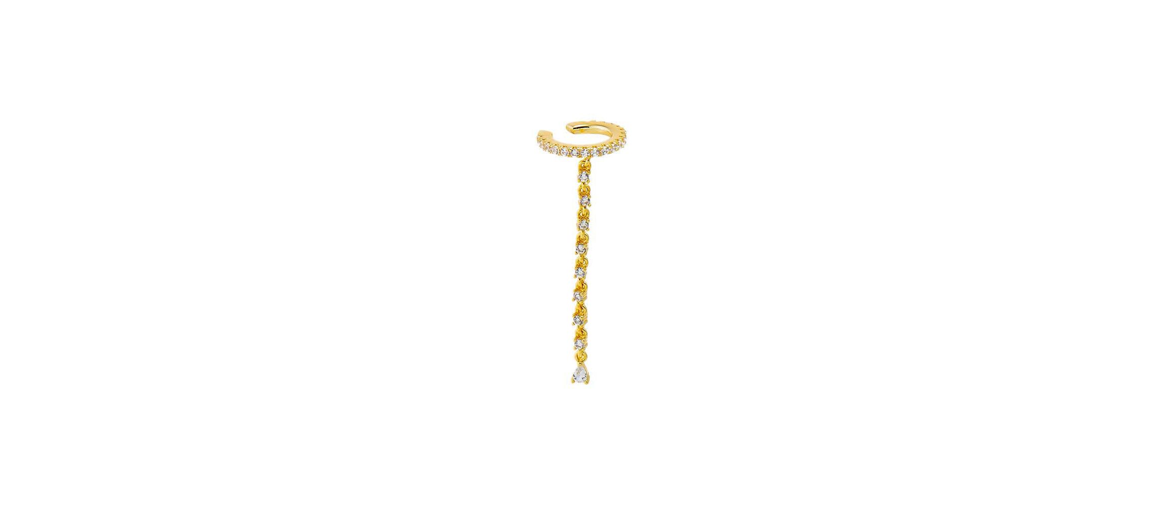 CZ Tennis Drop Ear Cuff