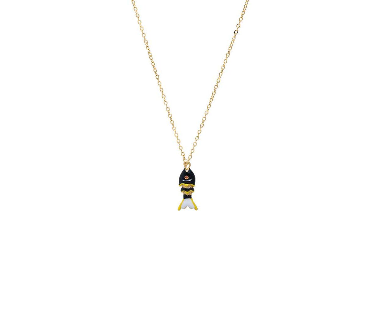 Colored Mini Fish Pendant Necklace