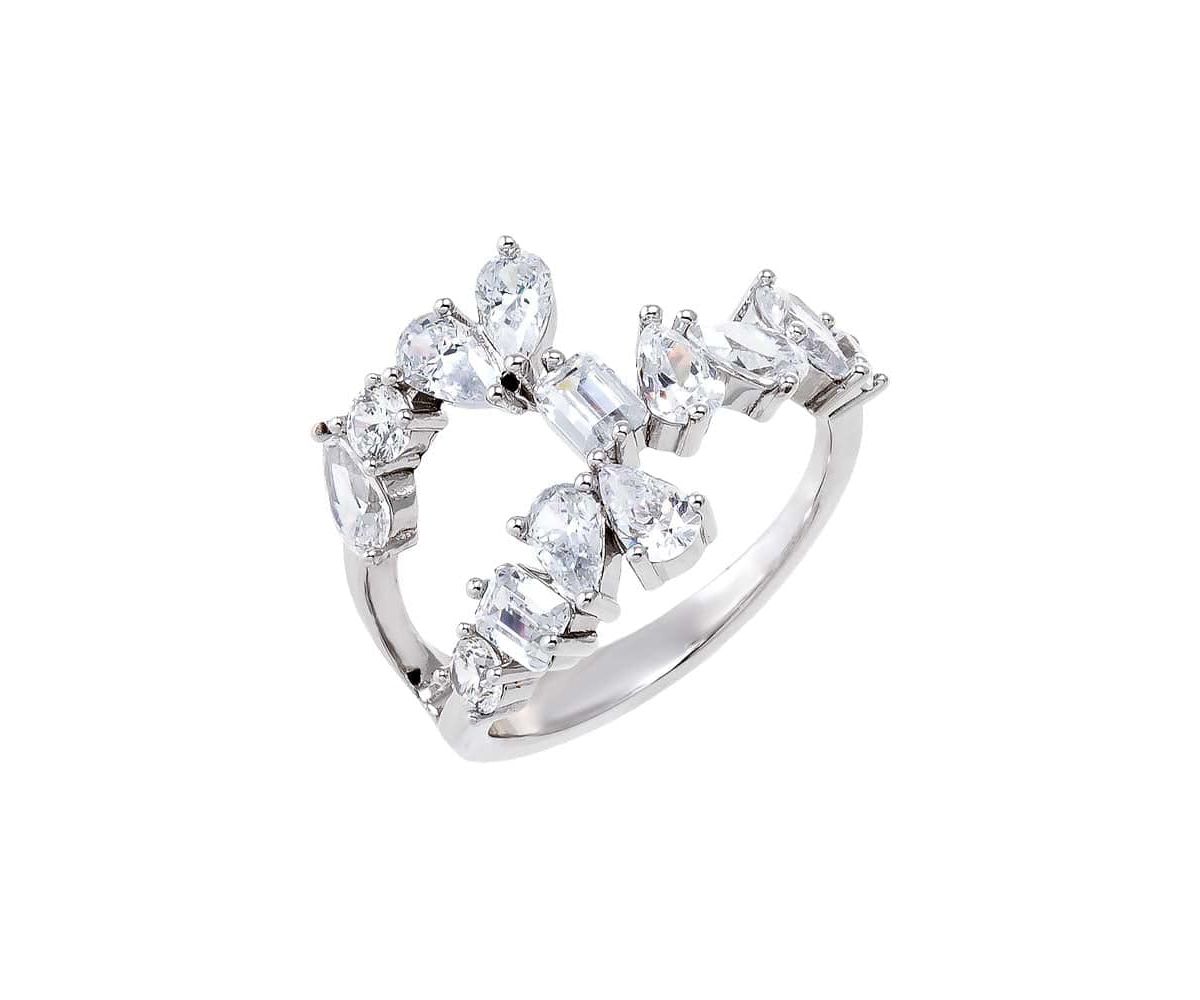 Fancy Multi Shape CZ Scattered Ring