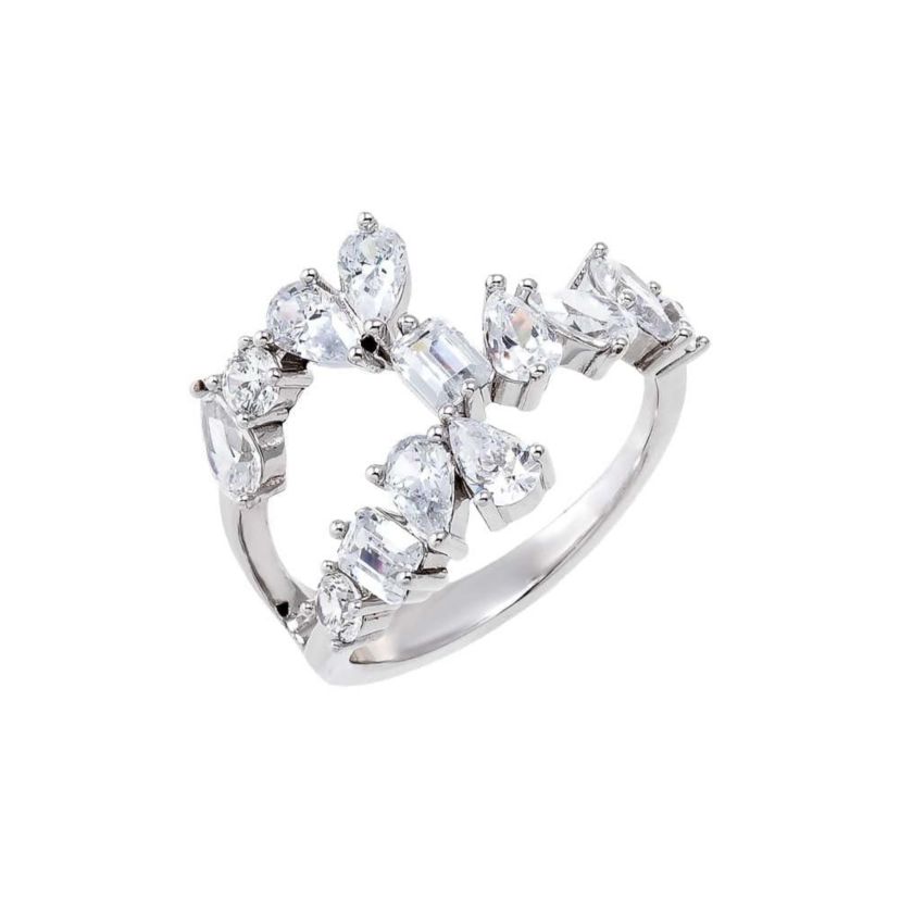 Fancy Multi Shape CZ Scattered Ring