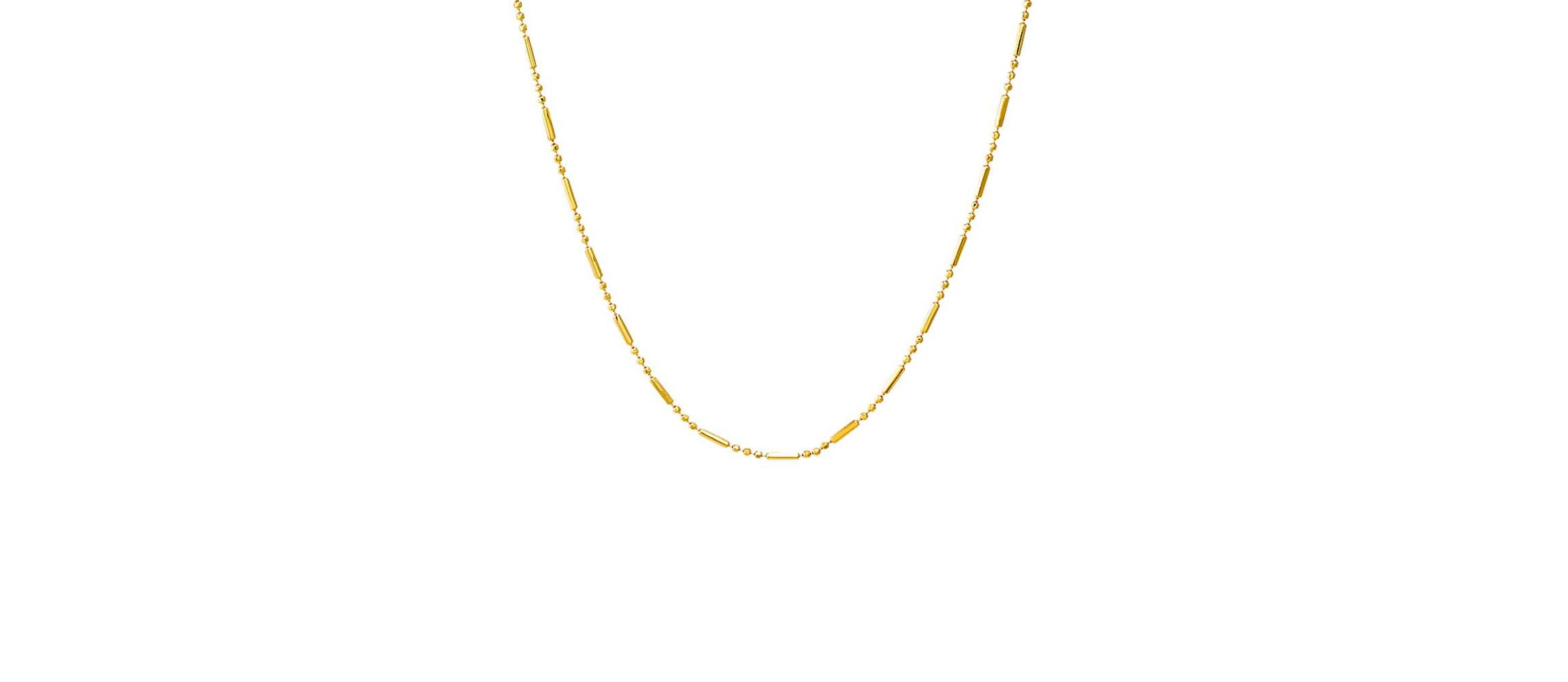 Solid Bar X Ball Chain Necklace