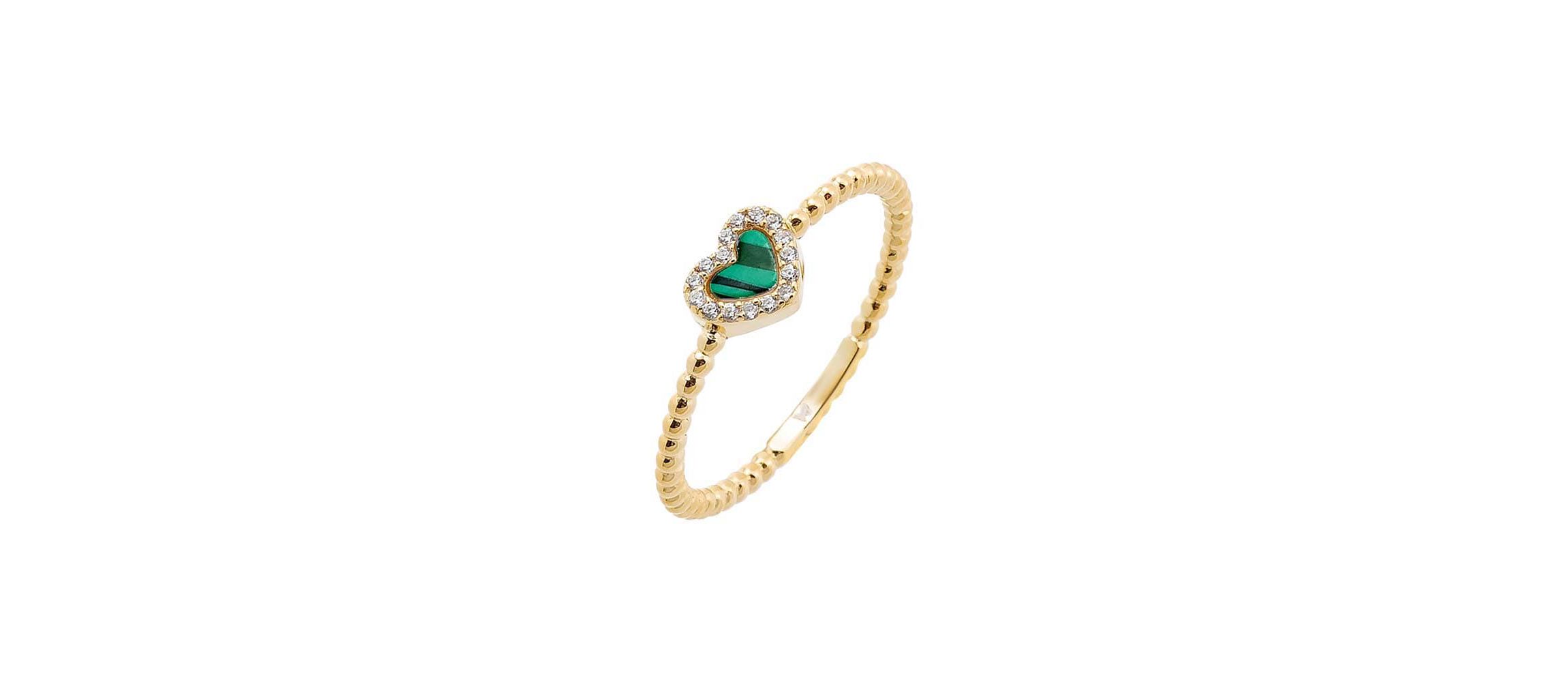 Pave Colored Gemstone Beaded Ring