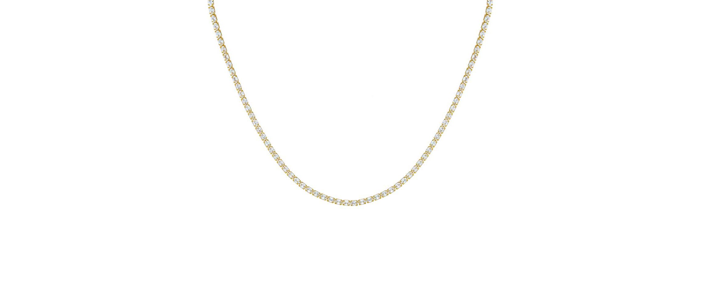 CZ Oval Four Prong Tennis Necklace