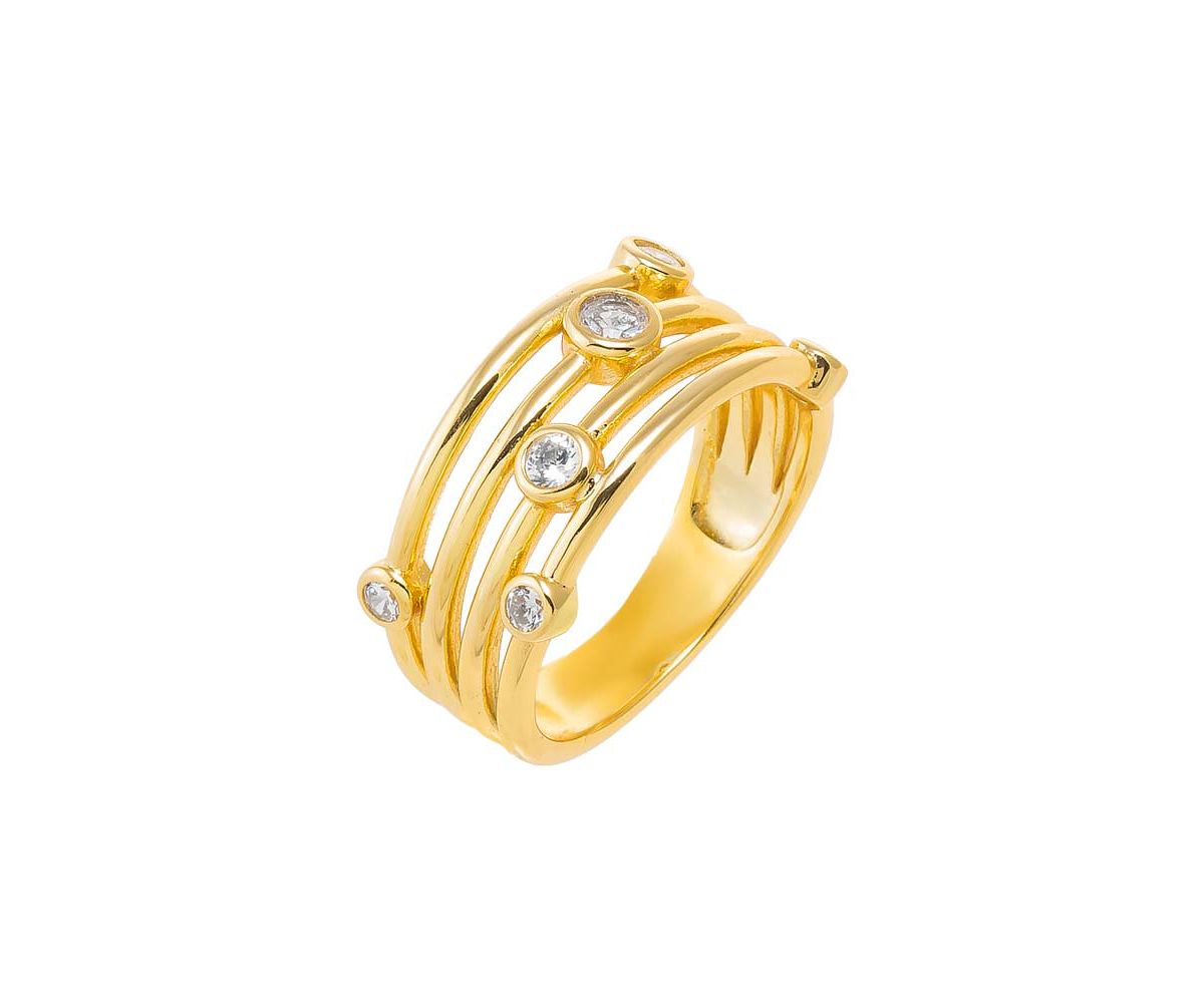 CZ Graduated Scattered Bezel Ring