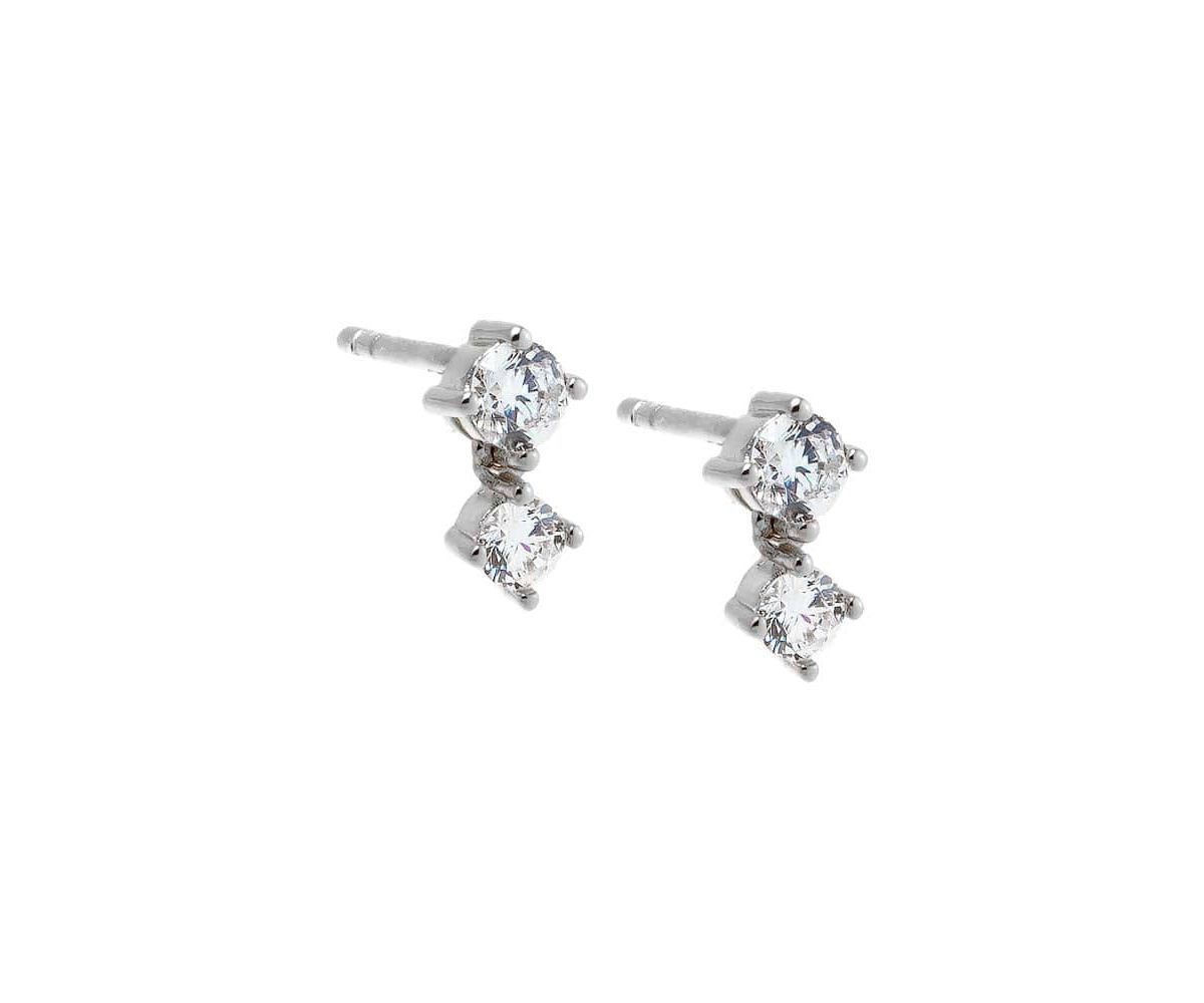 Double CZ Stud Earring