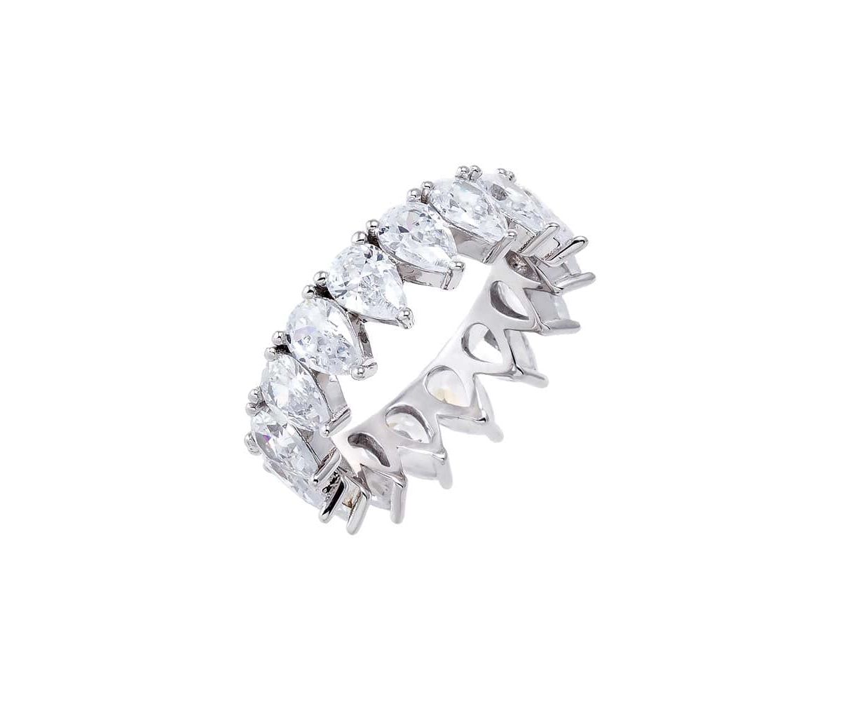 CZ Multi Pear Eternity Ring