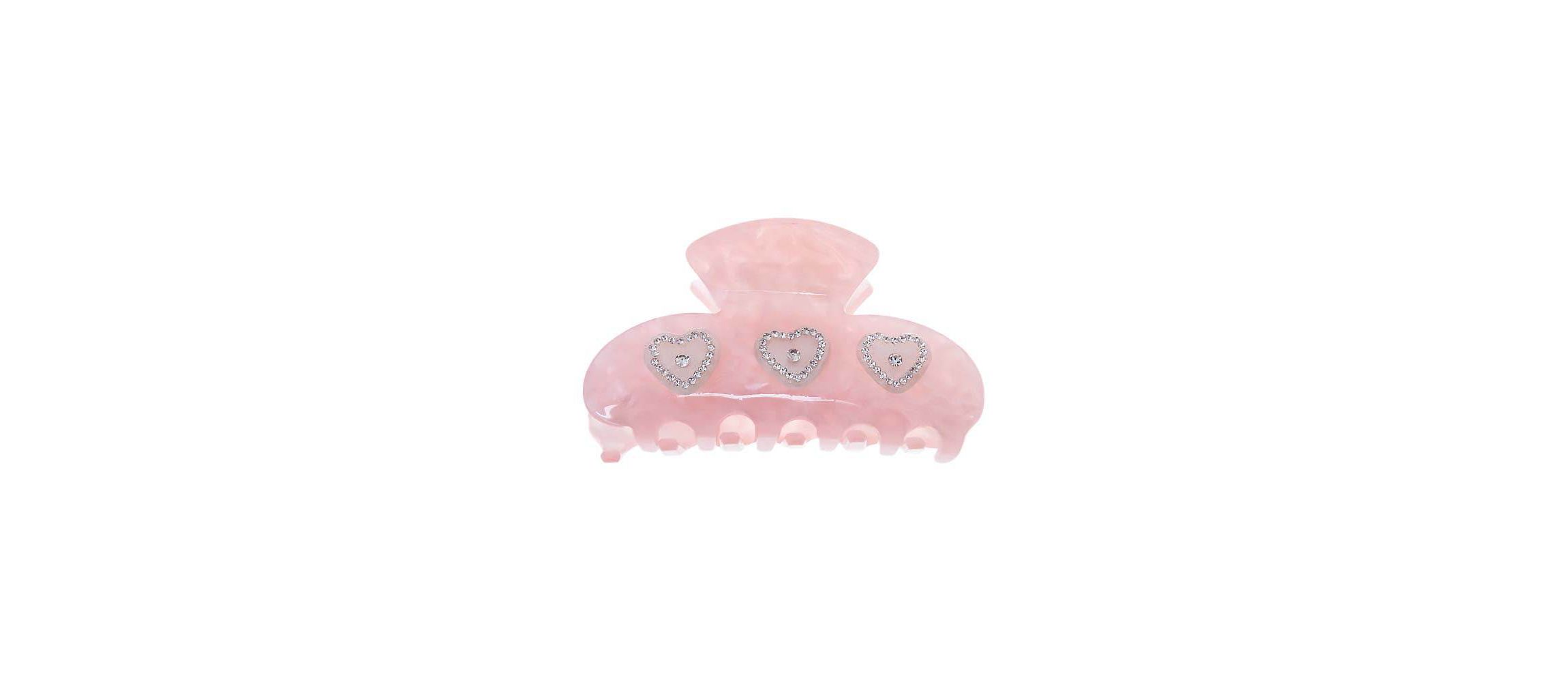 Triple Heart Rhinestone Claw Clip