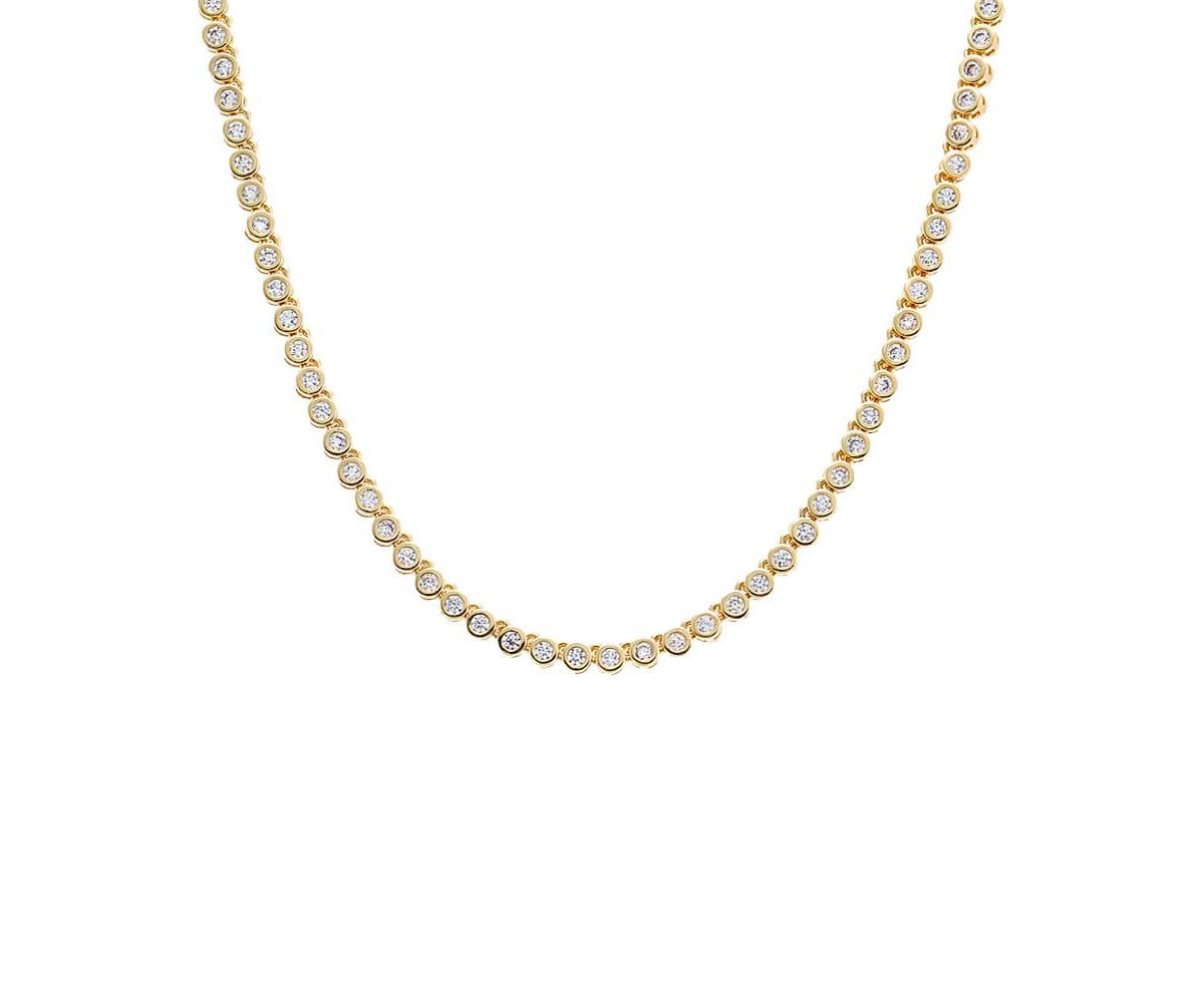 CZ Bezel Tennis Necklace