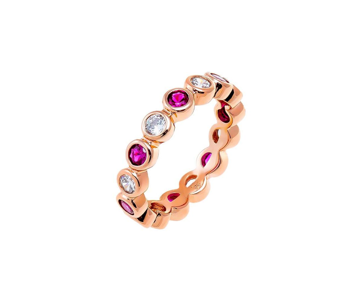 Colored CZ Bezel Eternity Band