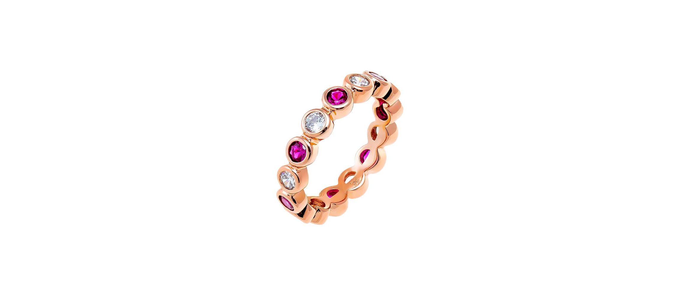 Colored CZ Bezel Eternity Band