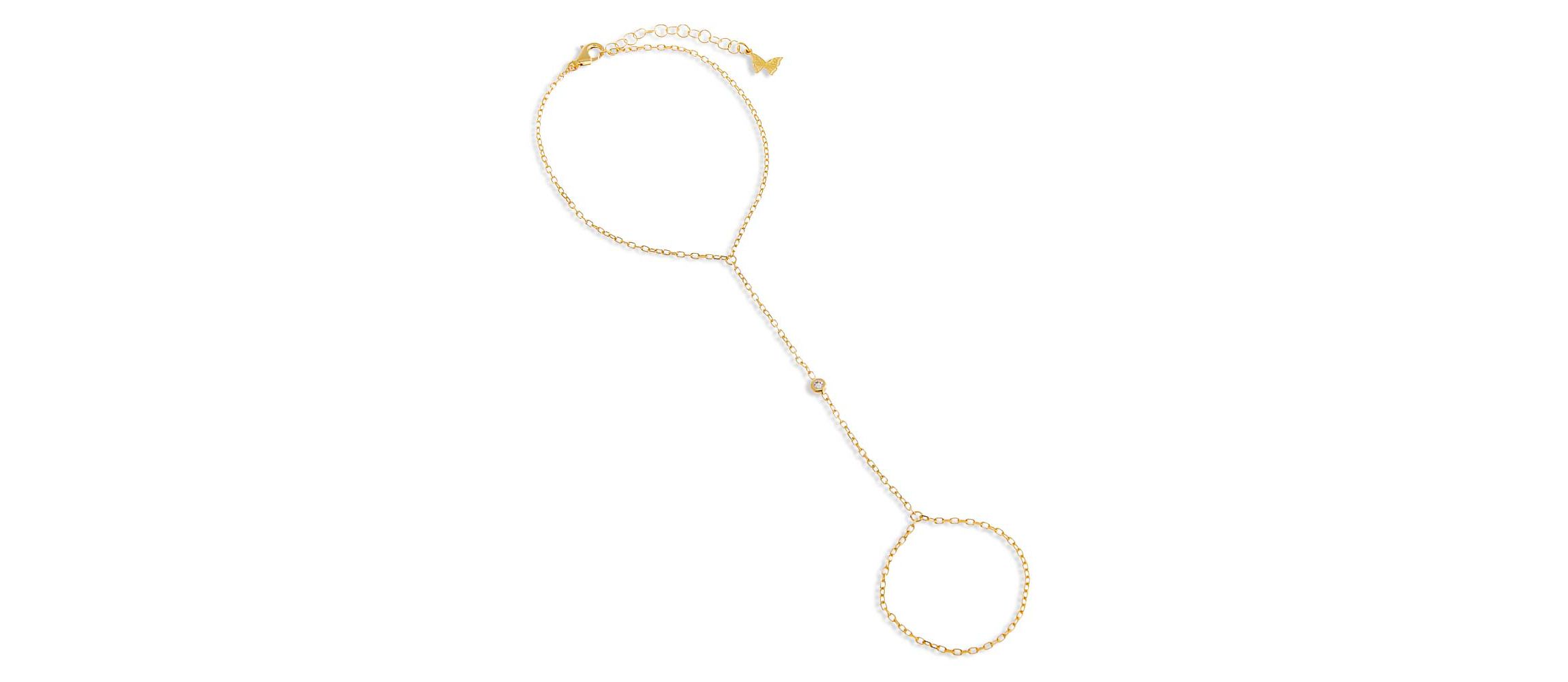 CZ Single Bezel Chain Hand Chain