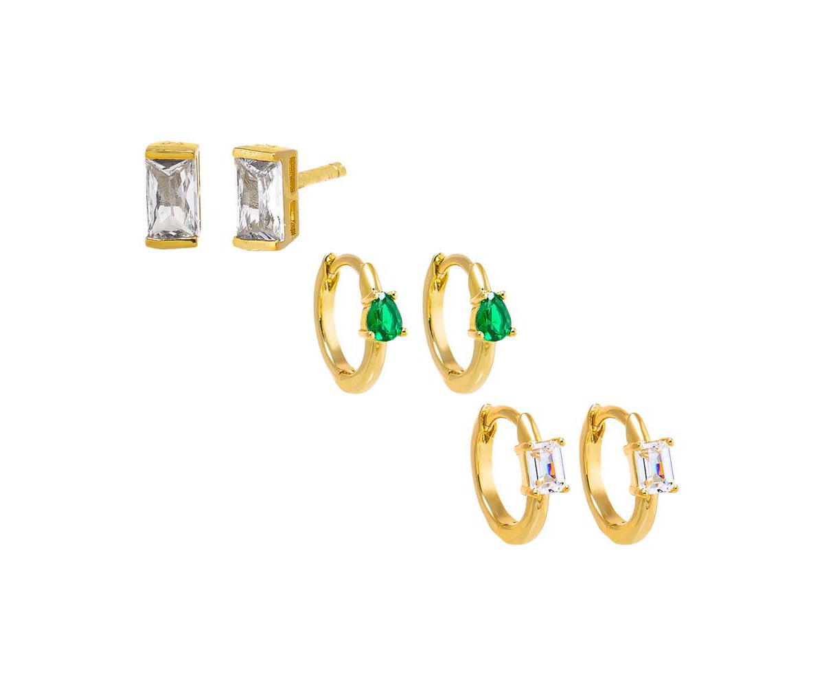 A Touch Of Color Baguette Earring Combo Set