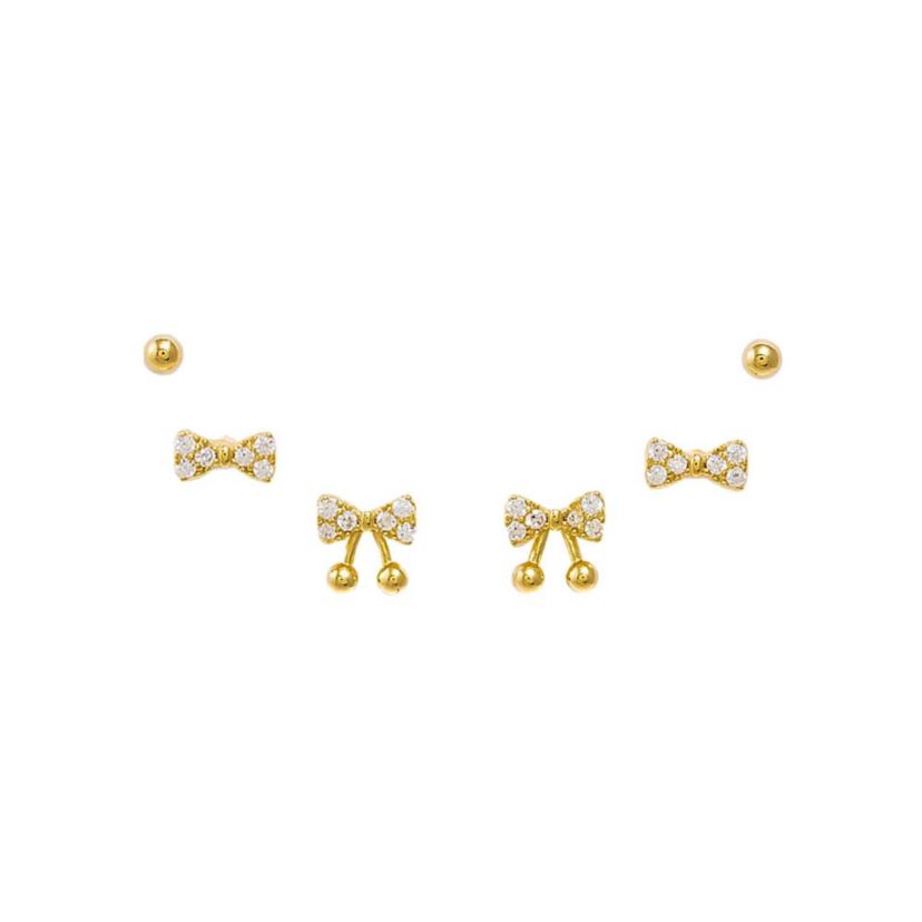 Dainty Bow Ties Stud Earring Combo Set