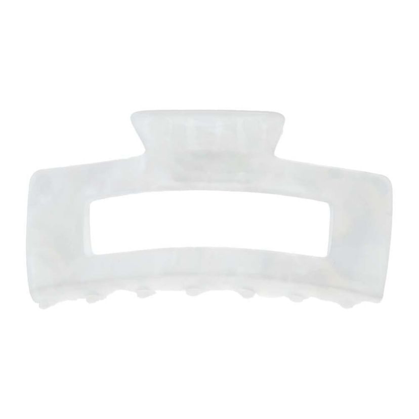 XL White Shining Open Rectangle Claw Clip