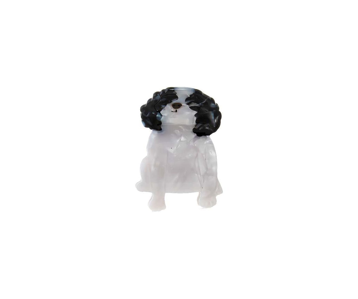 Black & White Puppy Hair Claw Clip
