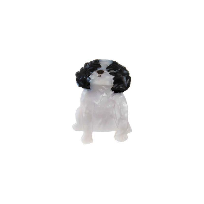Black & White Puppy Hair Claw Clip
