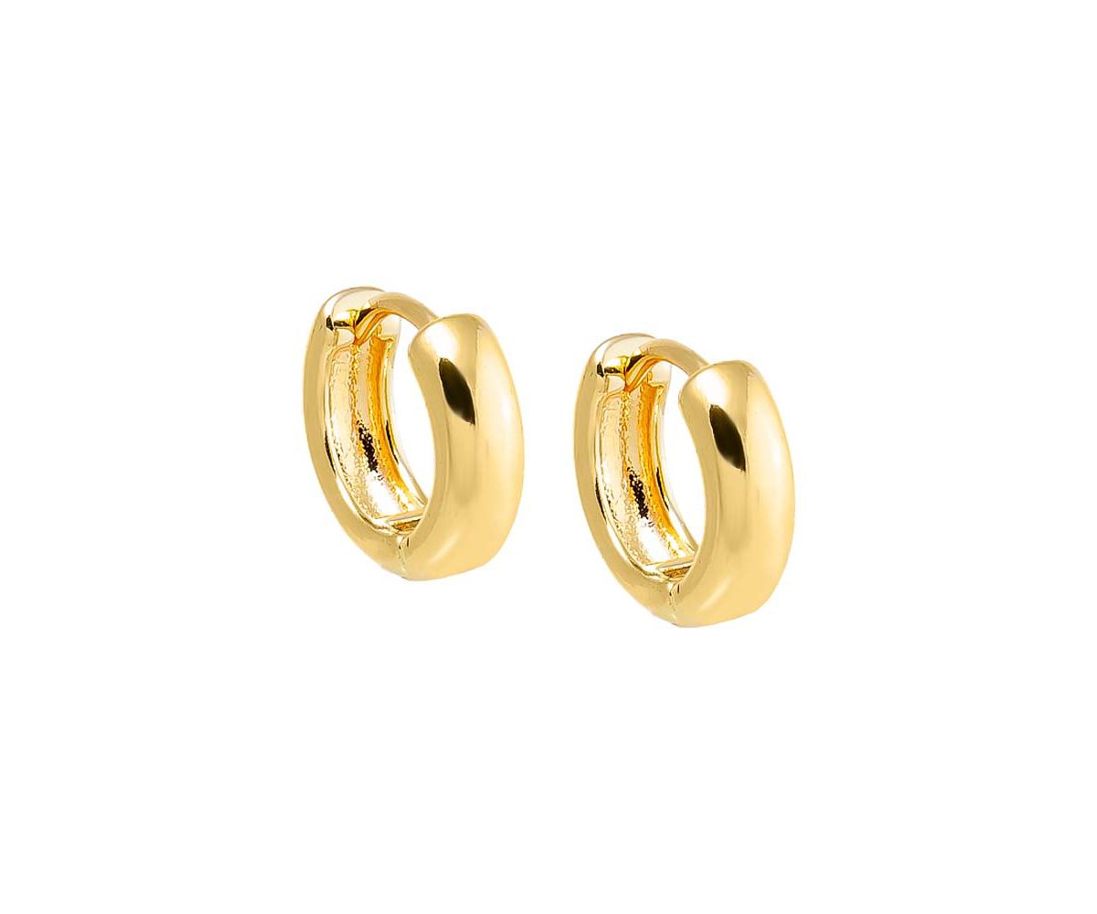 Mini Wide Round Solid Huggie Earring