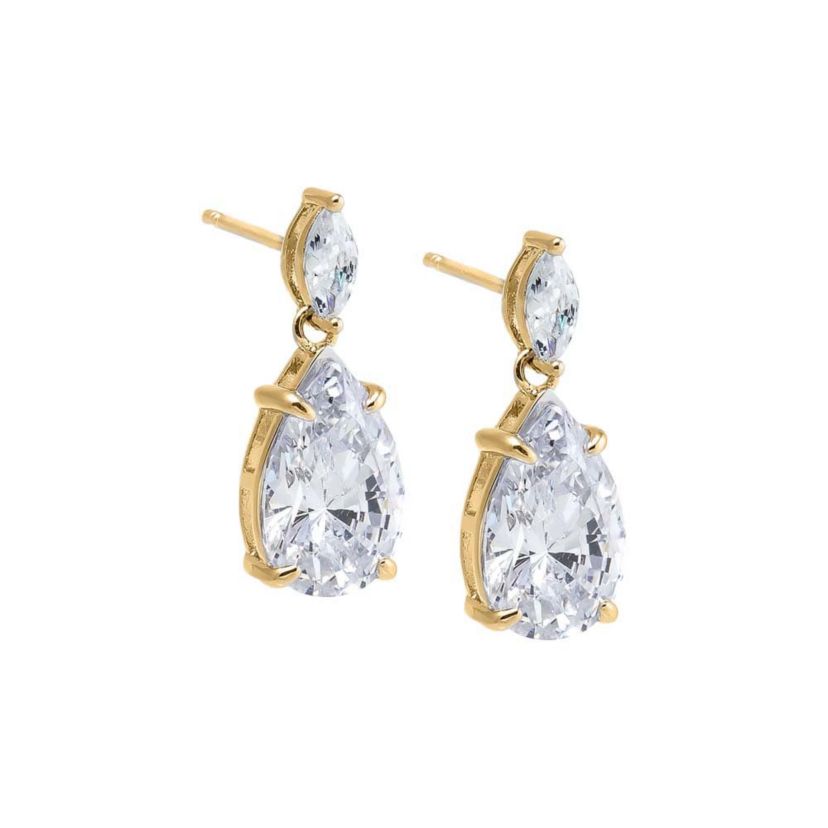 Fancy CZ Marquise X Pear Dangle Stud Earring