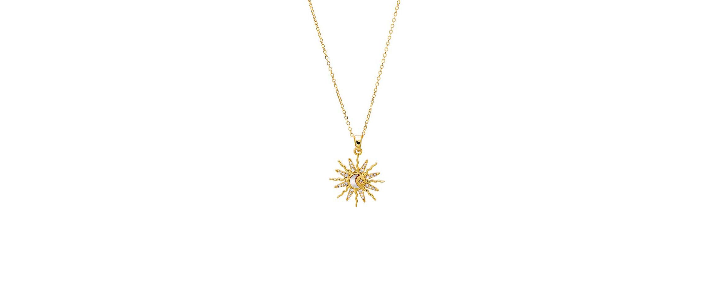 Pave Celestial Sun Pendant Necklace