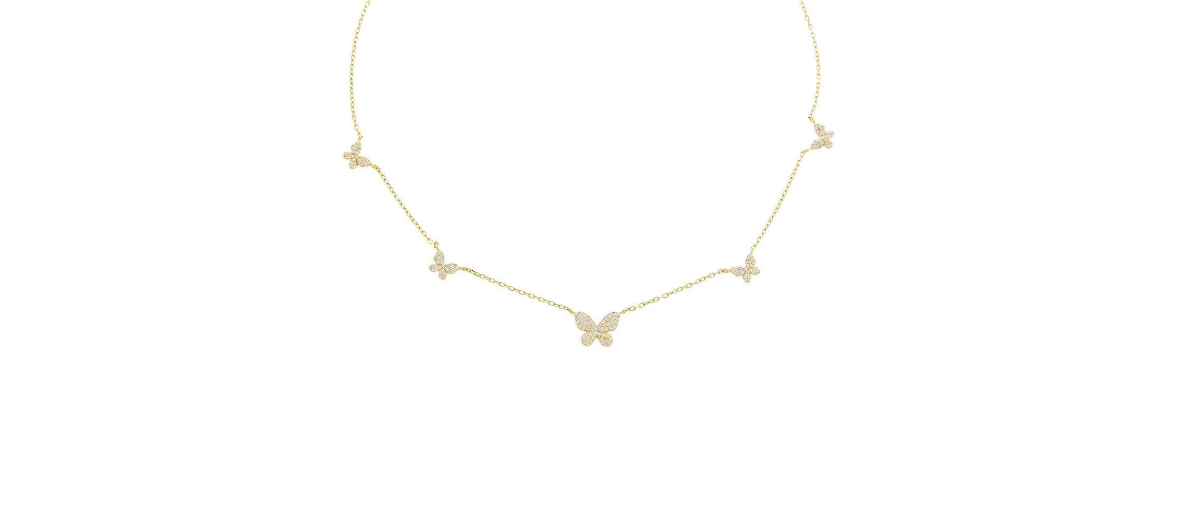 Pavé 5 Butterfly Necklace