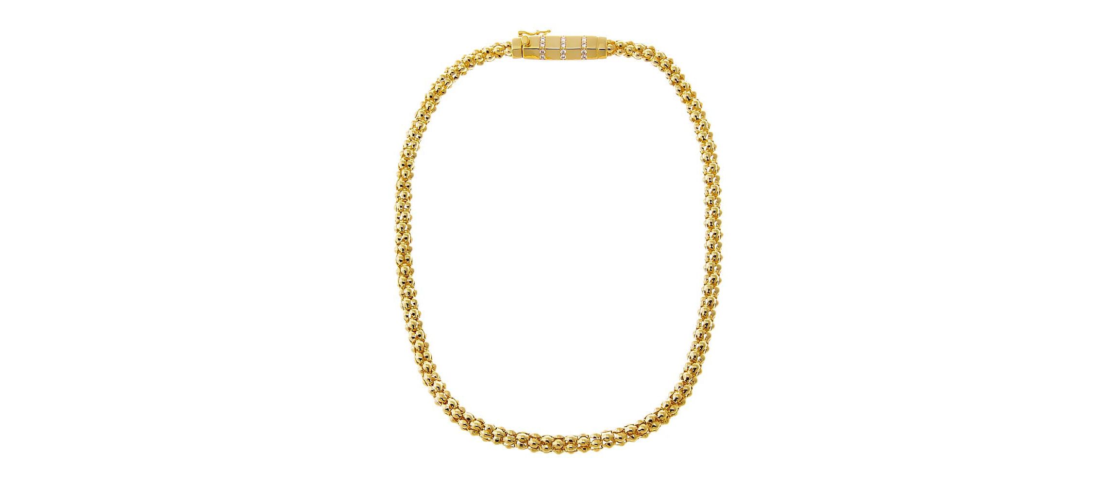 Beaded Cluster Rounded Clasp Pendant Necklace