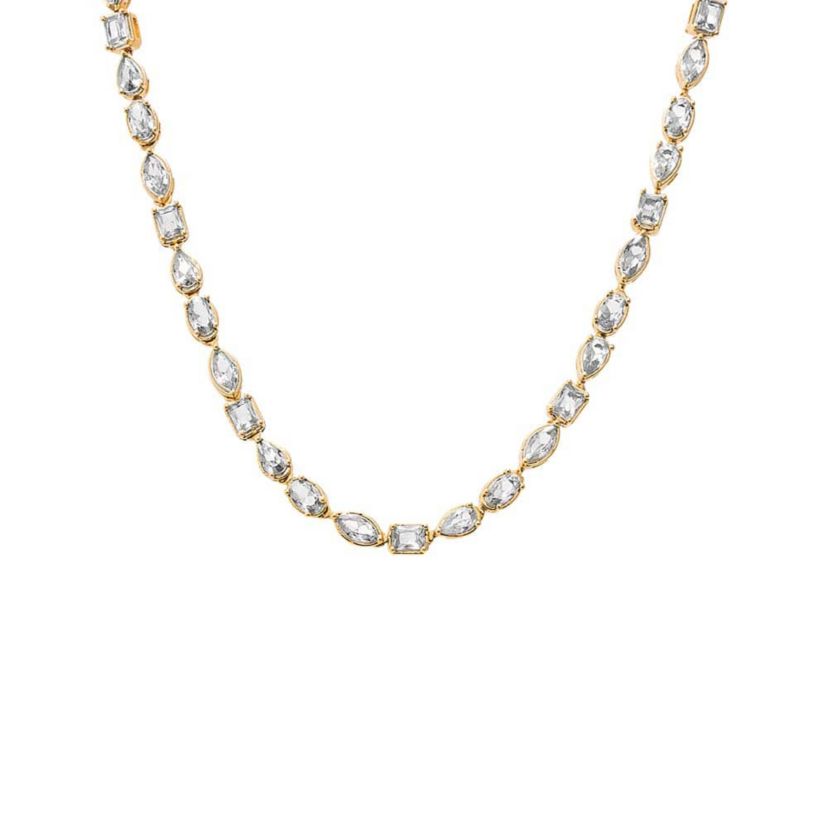 Colored Multi Shape Bezel Tennis Necklace