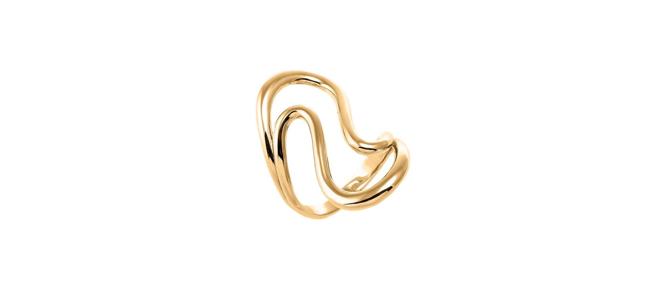 Solid Cutout Wave Statement Ring