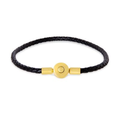 Bruno Magli Mens Slim Leather Bracelet