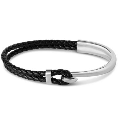 Bruno Magli Mens Archetype Leather Bracelet