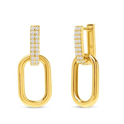 Martha Stewart Luna Gold Drop Earrings With Crystals