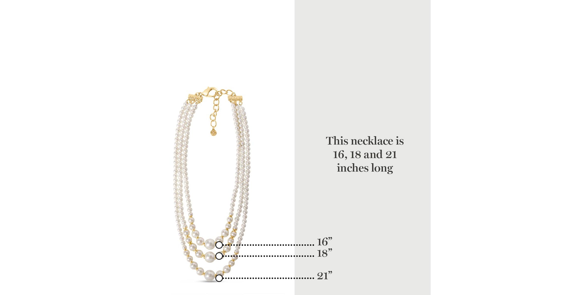 Three Strand Pearl Necklace In Gold