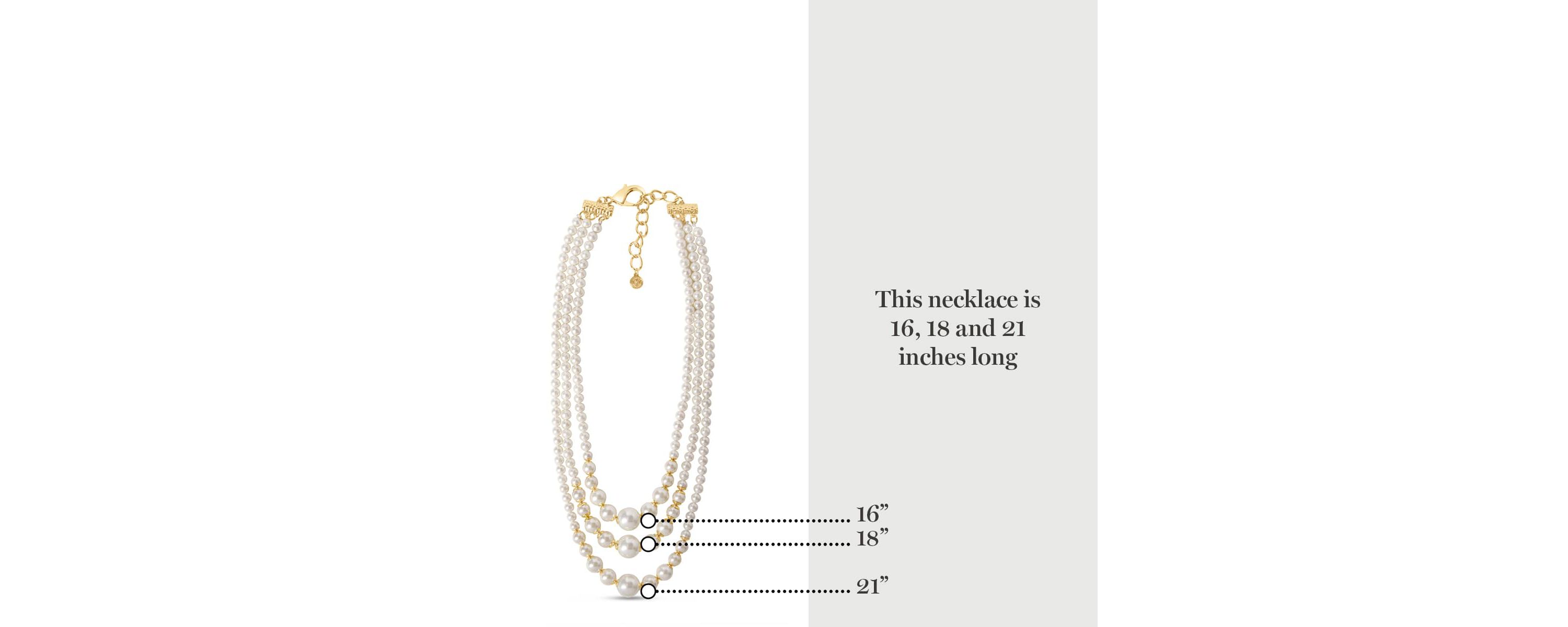 Three Strand Pearl Necklace In Gold