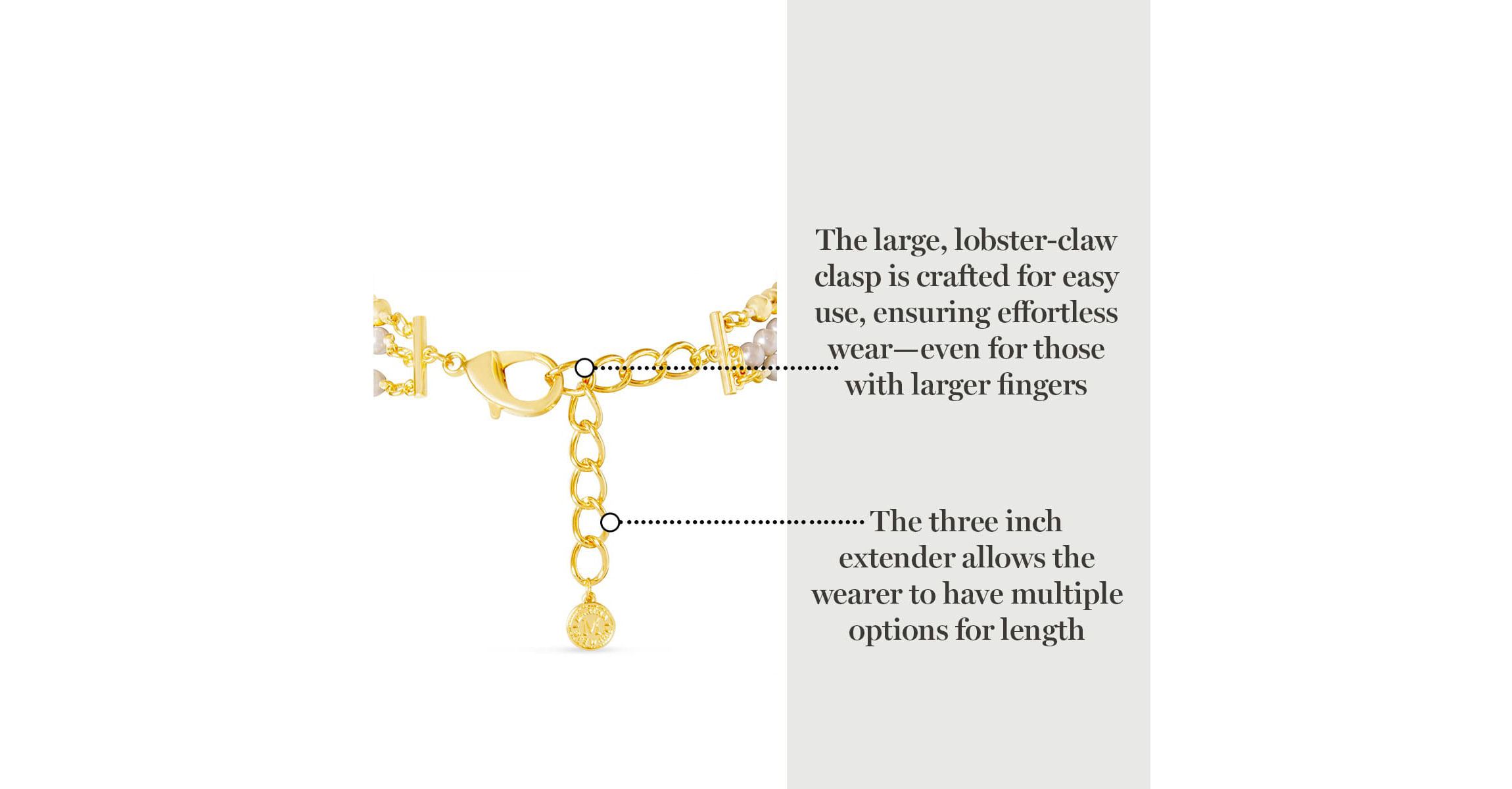 Three Strand Pearl Necklace In Gold