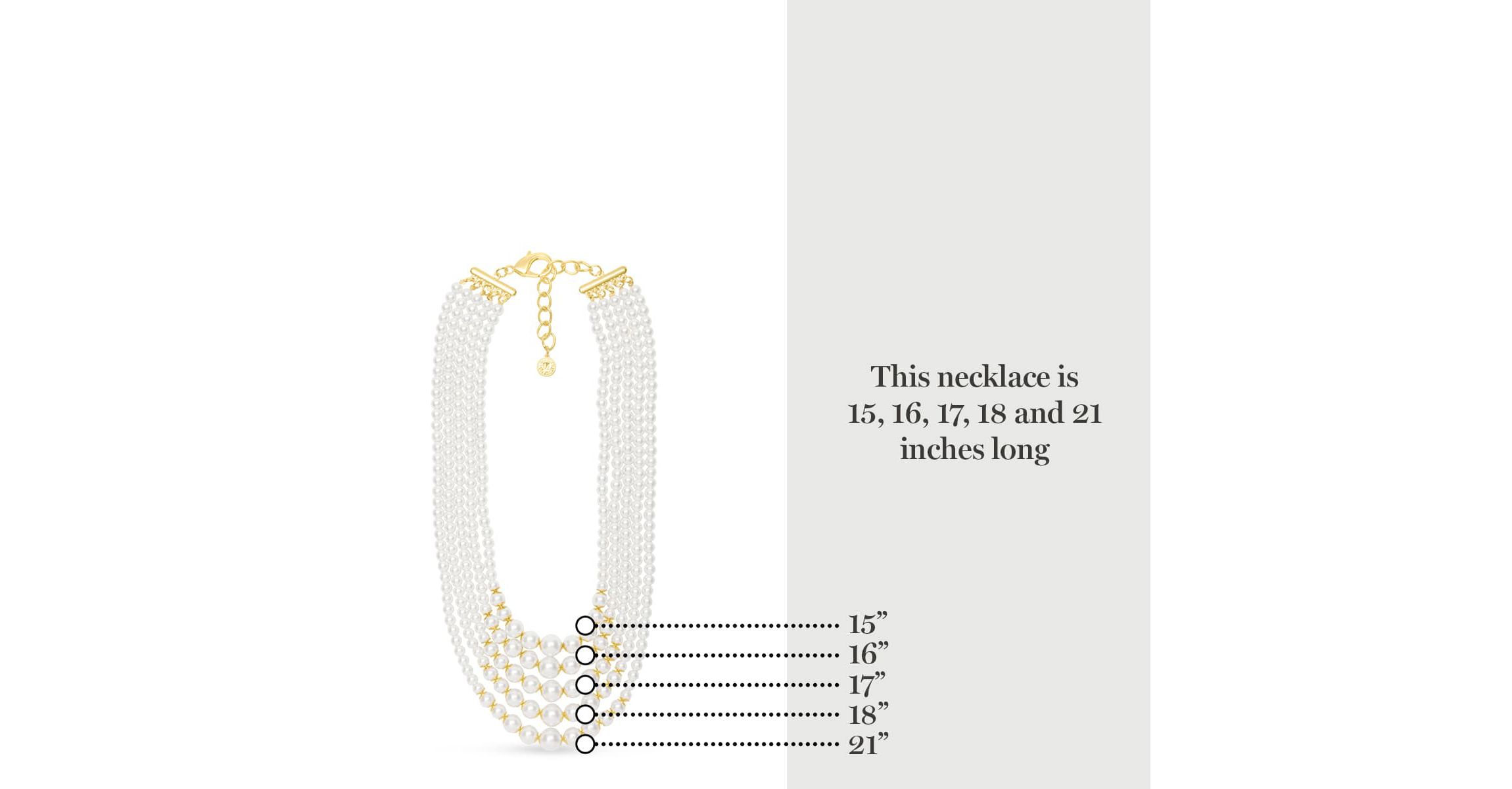 Five Strand Pearl Necklace In Gold