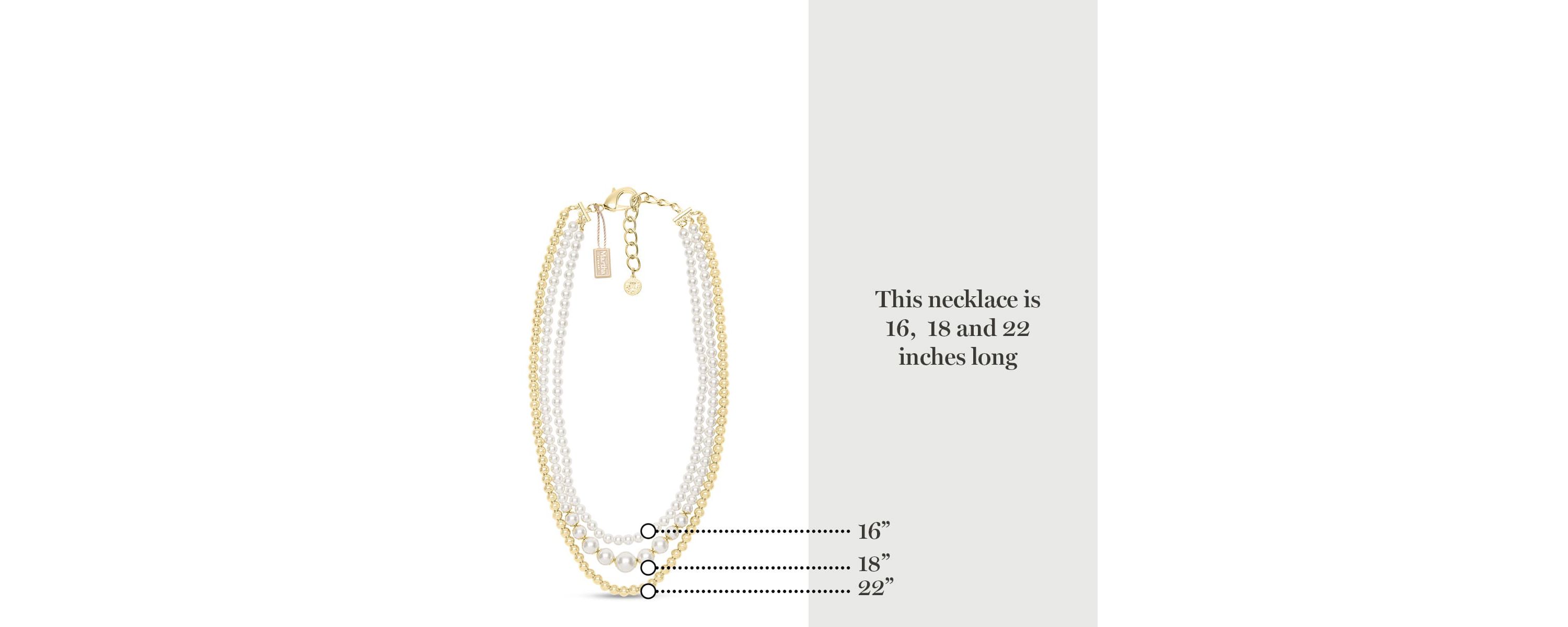 Traditional Three Strand Pearl Necklace In Gold