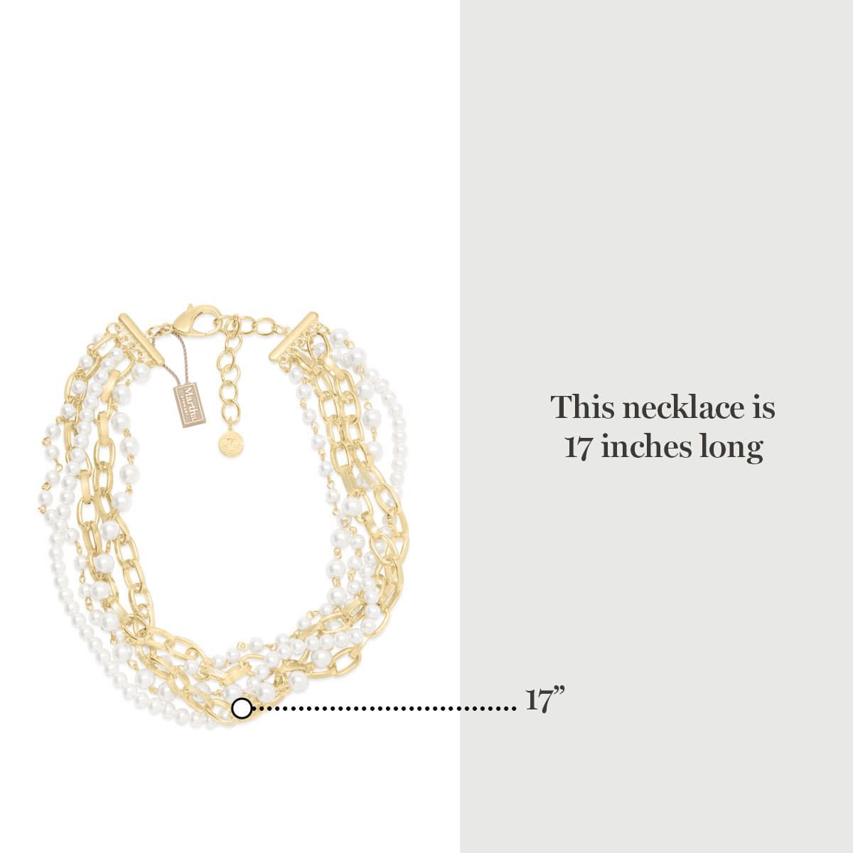 Five Strand Pearl and Chain Twisted Necklace In Gold