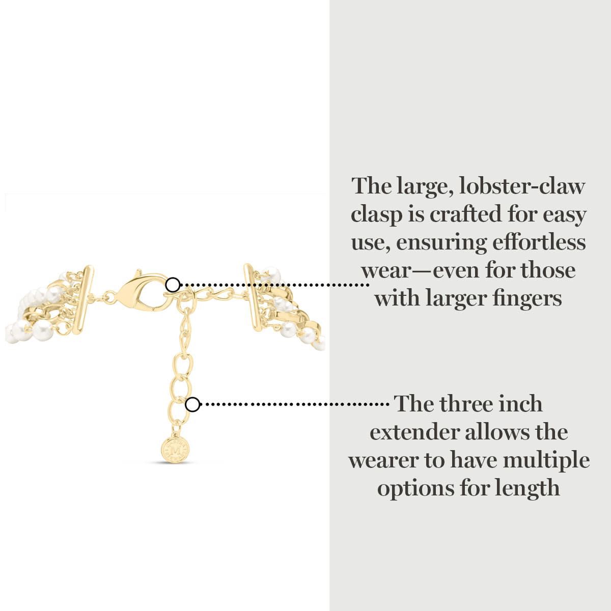 Five Strand Pearl and Chain Twisted Necklace In Gold