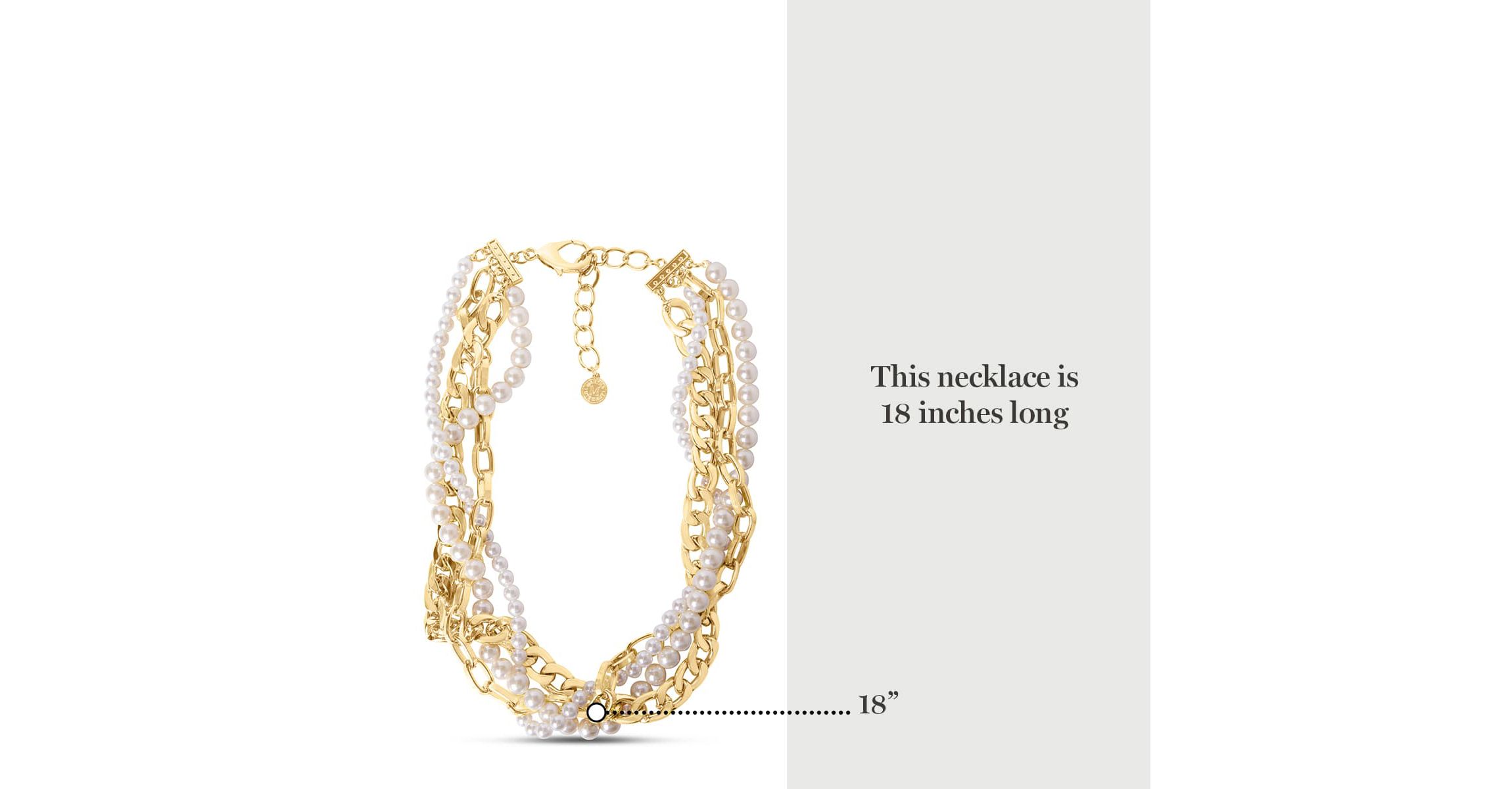 Four Twisted Strand Pearl and Chain Necklace In Gold