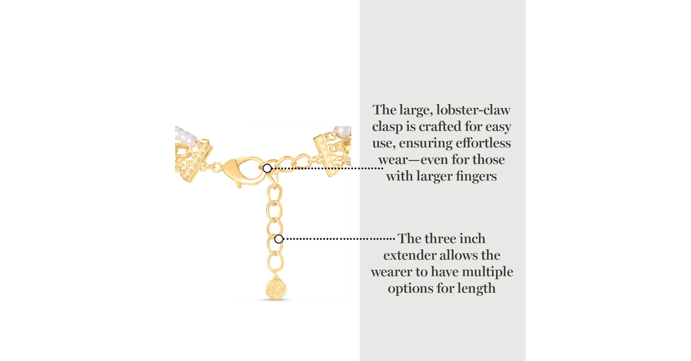 Four Twisted Strand Pearl and Chain Necklace In Gold