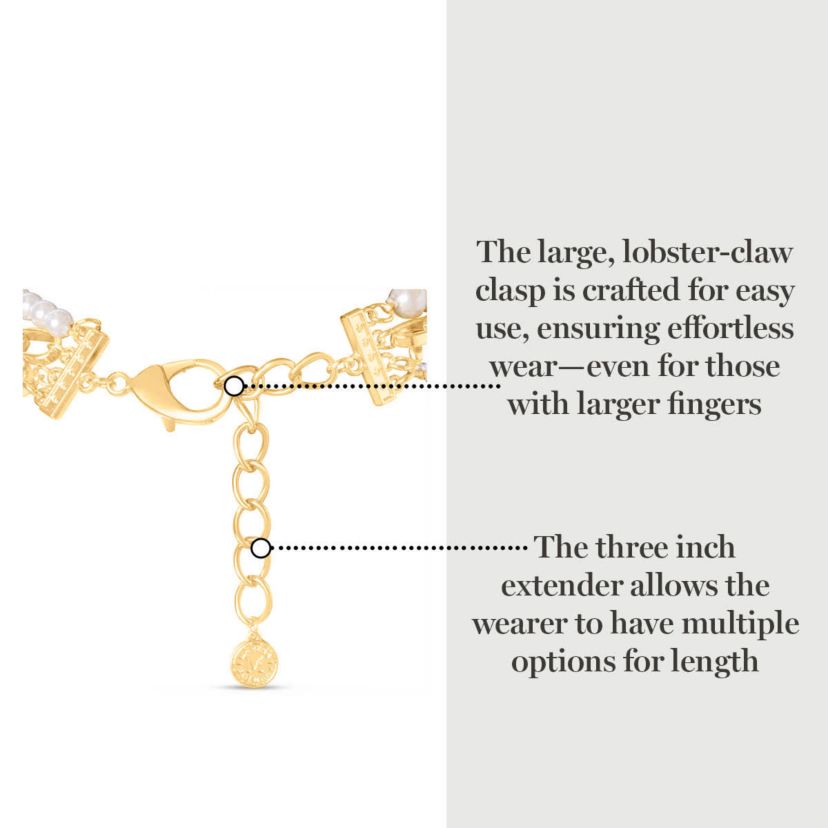 Four Twisted Strand Pearl and Chain Necklace In Gold